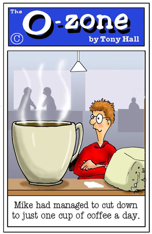 Mike had managed to cut down to just one cup of coffee a day.