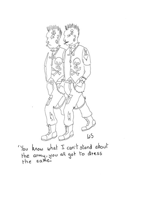 'You know what I couldn't stand about the army, you all go to dress the same.'