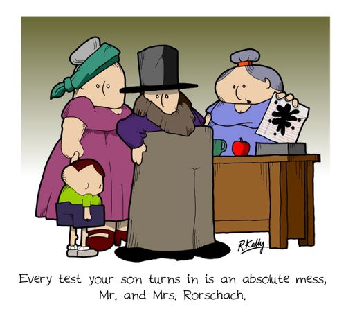 'Every test your son turns in is an absolute mess, Mr. and Mrs. Rorschach.'