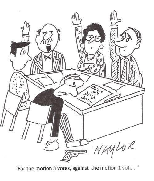 'For the motion 3 votes, against the motion 1 vote.'