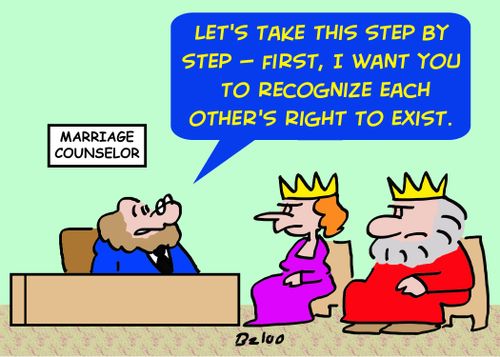 'Let's take this step by step -- first, I want you to recognize each other's right to exist.'