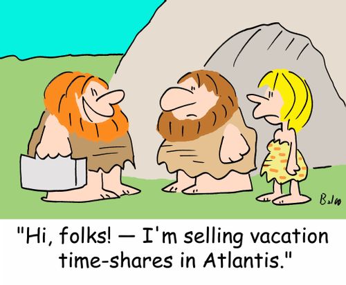 'Hi, folks! -- I'm selling vacation time-shares in Atlantis.'