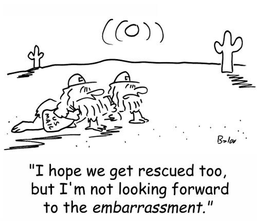 'I hope we get rescued too, but I'm not looking forward to the embarrassment.' 