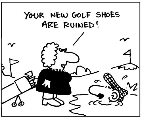 Your new golf shoes are ruined!