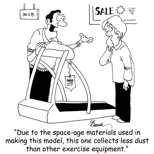 Due to the space-age materials used in making this model, this one collects less dust than other exercise equipment.