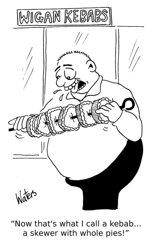 'Now that's what I call a kebab... a skewer with whole pies!'