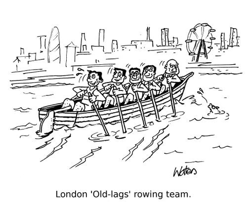 London 'Old-lags' rowing team.