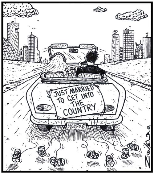 Just married to get into the country.