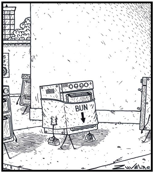 An expecting Oven wearing a 'Baby here, arrow t-shirt' saying BUN