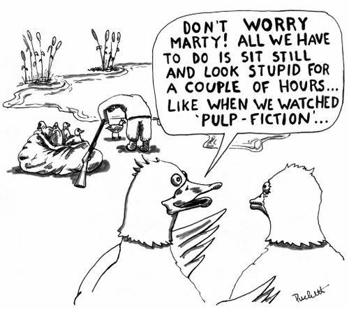 'Don't worry Marty! All we have to do is sit still and look stupid for a couple of hours . . . like when we watched 'Pulp Fiction'.'