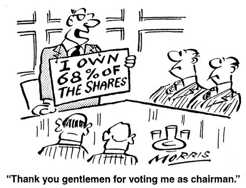 "Thank you gentlemen for voting me as chairman."