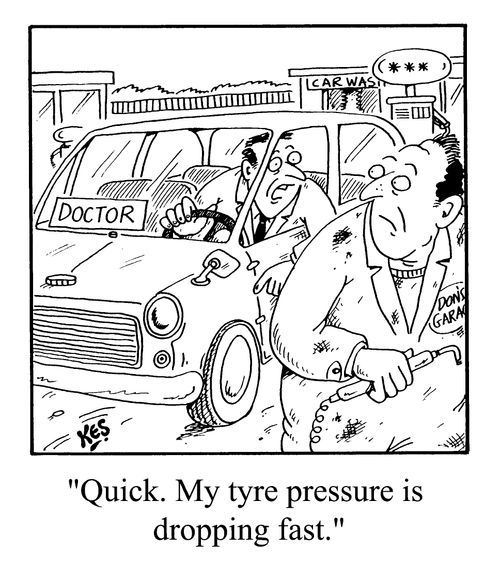 "Quick, my tyre pressure is dropping fast!"