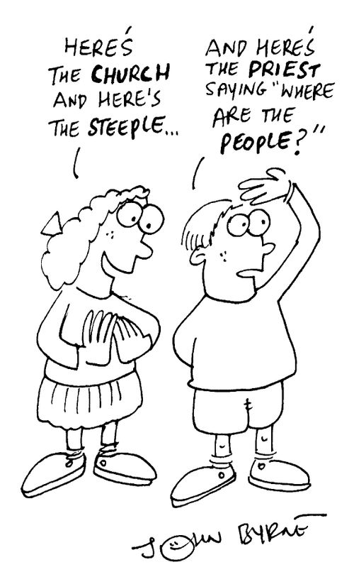 Emphasising that less people are going to the church nowadays