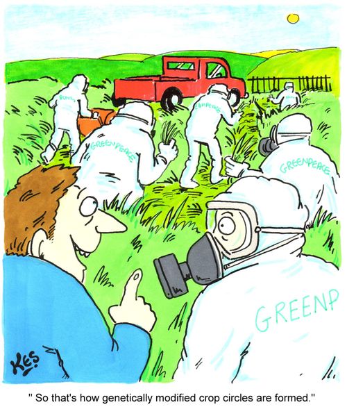So that's how genetically modified crop circles are formed.