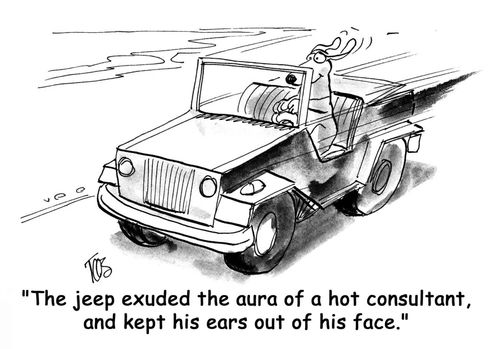 The jeep exuded the aura of a hot consultant, and kept his ears out of his face.