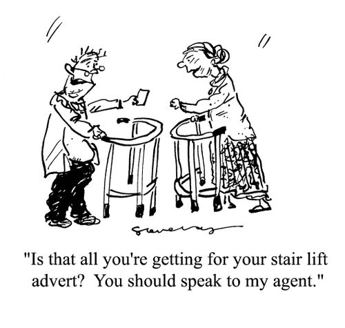 'Is that all you're getting for your stairlist advert?  You should speak to my agent.'