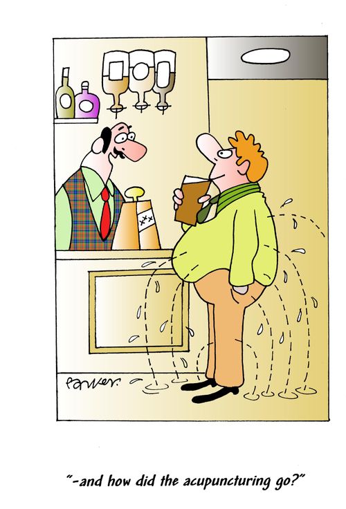 '...and how did the acupuncturing go?'
