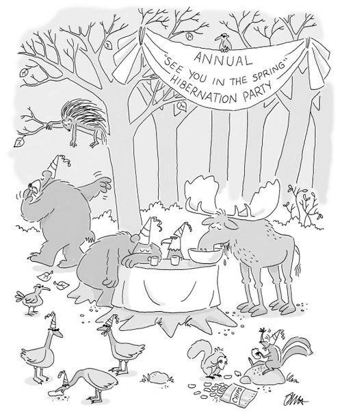 Annual 'See You In The Spring' Hibernation Party.