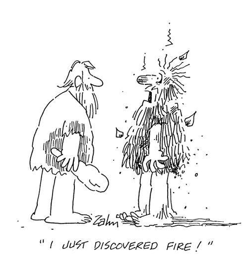 'I just discovered fire!'