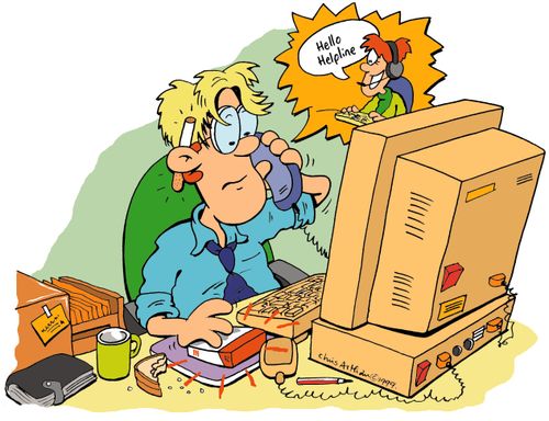 Office worker phoning Stop smoking help line