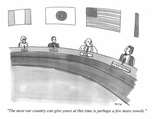 "The most our country can give you at this time is perhaps a few more vowels."
