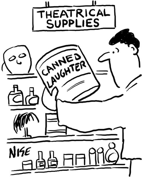 Canned laughter for sale in Theatrical Supplies shop.