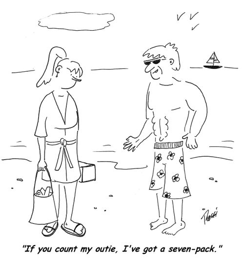 'If you count my outie, I've got a seven-pack.'