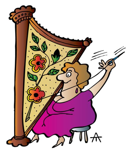 Harps and Embroidery.