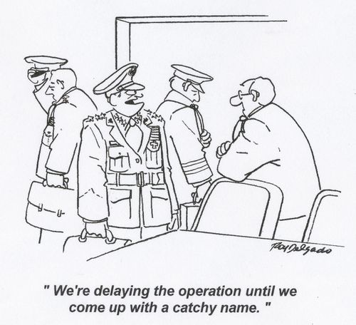 'We're delaying the operation until we come up with a catchy name.'
