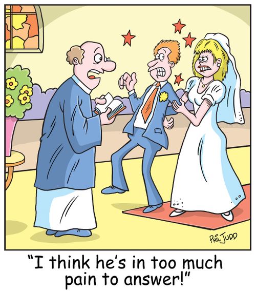 'I think he's in too much pain to answer!'