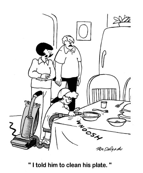 'I told him to clean his plate.'