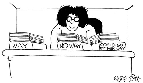 Desk boxes: way, no way, could go either way.