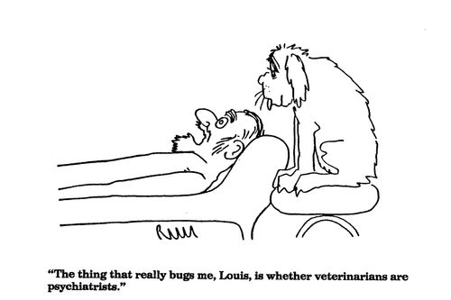 'The thing that really bugs me, Louis, is whether veterinarians are psychiatrists.'