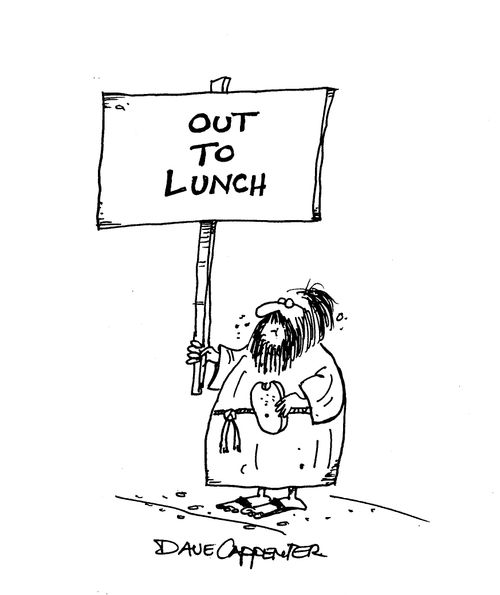 Out to lunch.