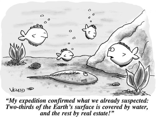'My expedition confirmed what we already suspected: Two-thirds of the Earth's surface is covered by water, and the rest by real estate!'