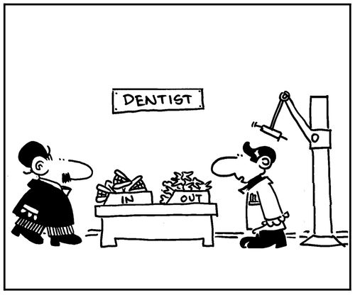 'Dentist in and out trays.'