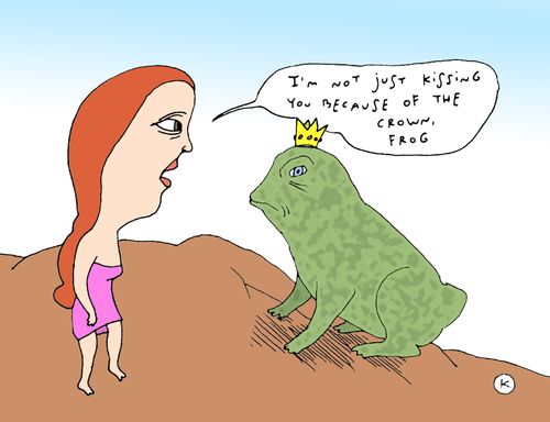 'I'm not just kissing you because of the crown, frog.'