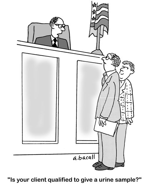 'Is your client qualified to give a urine sample.'