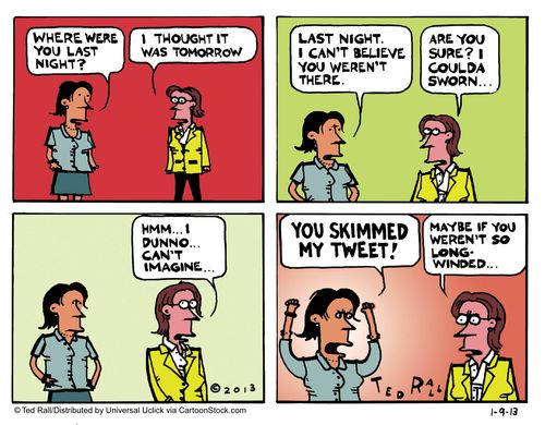 'You skimmed my tweet.'