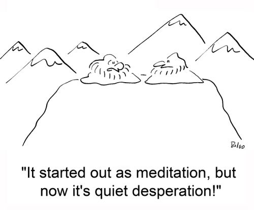 'It started out as meditation, but now it's quiet desperation!'