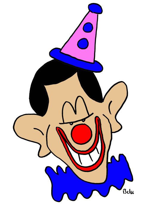 Barack Obama as a clown.