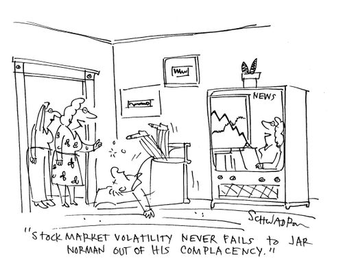 'Stock market volatility never fails to jar Norman out of his complacency.'