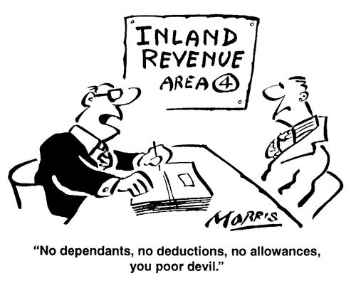 Inland Revenue Area 4 - No dependants, no deductions, no allowances, you poor devil.