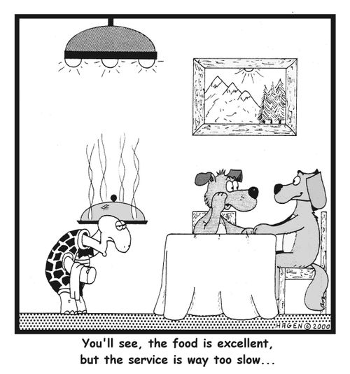 You'll see the food is excellent, but the service is far too slow....