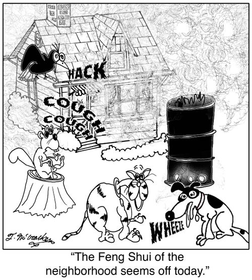 'The Feng Shui of the neighborhood seems off today.'