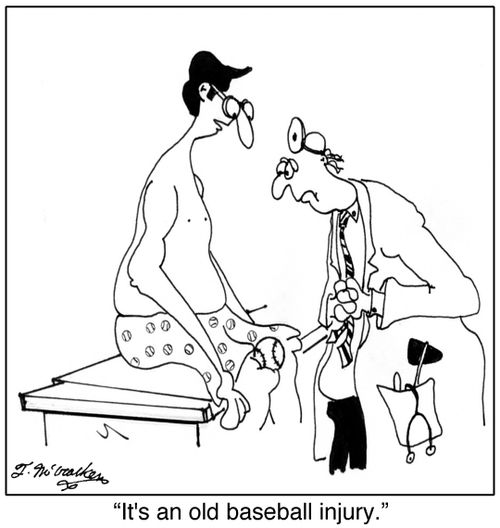 'It's an old baseball injury.'