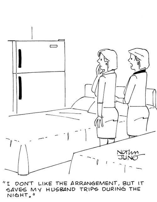 'I don't like the arrangement, but it saves my husband trips during the night.'