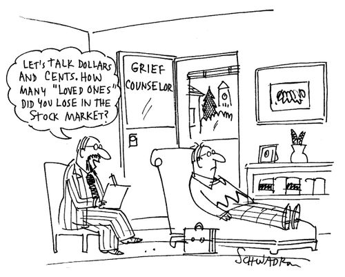'Let's talk dollars and cents. How many 'loved ones' did you lose in the stock market?'