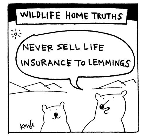 "Never sell life insurance to lemmings."