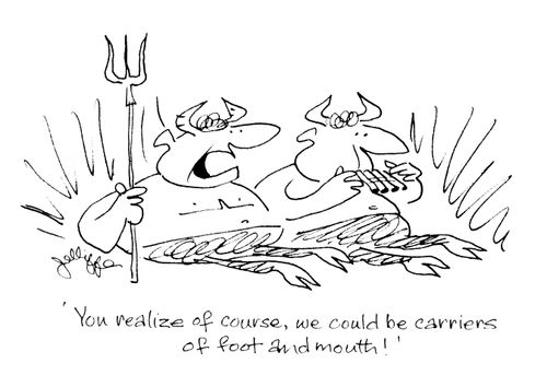 'You realise of course, we could be carriers of foot and mouth!'